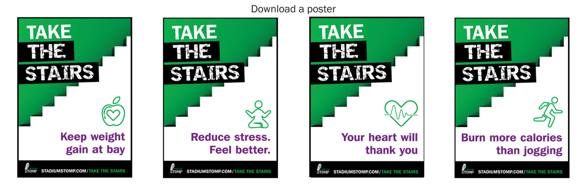 Take the stairs posters