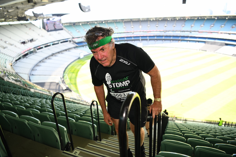 72-year-old steps up to climb 7300 stairs at the MCG